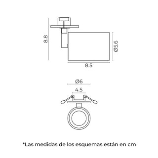 Foto 4 | Foto 4 | Illux Lámpara Para Techo Dirigible Led Compacto Spot Empotrar Dirección Ajustable 6 W Gu10 Para Galería Aluminio Ip20 Atenuable