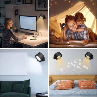 Foto 7 | Foto 7 | Aplique De Pared Led Luces De Lectura Led Montadas En La Pared Luces Led Recargables De Pared con Control Táctil Y Remoto 3 Te