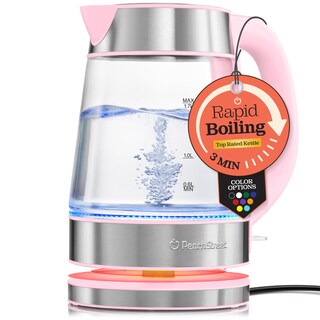 Foto 1 | Foto 1 | Hervidor Eléctrico Speed-boil - Peach Street - 1.7 L - Rosa Algodón De Azúcar - Vidrio De Borosilicato - 1500 W - Apagado Automá