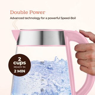 Foto 5 | Foto 5 | Hervidor Eléctrico Speed-boil - Peach Street - 1.7 L - Rosa Algodón De Azúcar - Vidrio De Borosilicato - 1500 W - Apagado Automá