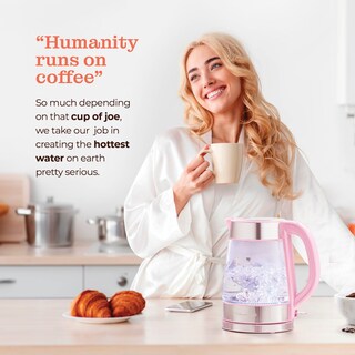 Foto 8 | Foto 8 | Hervidor Eléctrico Speed-boil - Peach Street - 1.7 L - Rosa Algodón De Azúcar - Vidrio De Borosilicato - 1500 W - Apagado Automá