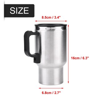 Foto 2 | Foto 2 | Fdit Copa De Calefacción De Automóvil De 450 Ml 12 V De Acero Inoxidable Viajamiento De Calefacción Taza De Café Taza De Agua E