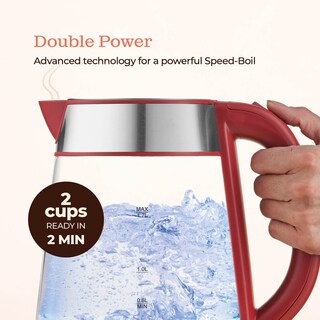 Foto 5 | Foto 5 | Hervidor Eléctrico De Agua Speed-boil 1.7 L 1500 W Vidrio De Borosilicato Para Café Y Té Apertura Amplia Apagado Automático