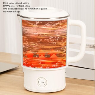 Foto 6 | Foto 6 | Hervidor Eléctrico De Viaje Caldera De Agua Caliente De Viaje Portátil De 600 Ml Acero Inoxidable 304 Caldera De Agua Para Te