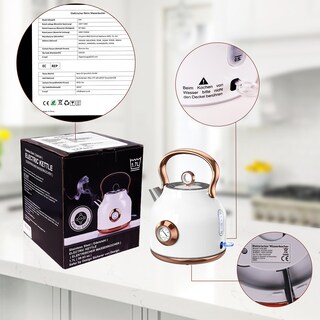 Foto 8 | Foto 8 | Hervidor Eléctrico Retro Tetera De Acero Inoxidable De 1 7 L Con Gran Medidor De Temperatura 1500 W Caldera De Agua Caliente