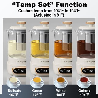 Foto 4 | Foto 4 | Topwit - Hervidor Eléctrico De Té 11 Control De Temperatura Y 4 Preestablecidos De Vidrio Con Infusor Extraíble Hervidor Eléct