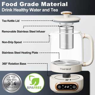 Foto 5 | Foto 5 | Topwit - Hervidor Eléctrico De Té 11 Control De Temperatura Y 4 Preestablecidos De Vidrio Con Infusor Extraíble Hervidor Eléct