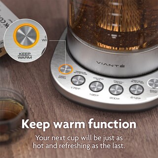 Foto 7 | Foto 7 | Vianté Hot Tea Maker - Hervidor Eléctrico De Vidrio Con Infusor De Té Y Control De Temperatura. Apagado Automático. Programas De