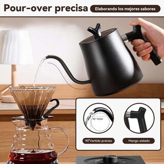 Foto 2 | Foto 2 | Tetera Eléctrica De Acero Inoxidable Con Cuello De Cisne Electrica De 7 Modos De Temperatura Hervidor De Agua Eléctrico Con Ap