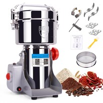 Greatrue Molinillo Eléctrico De Grano De 1000 G Molino De Harina De Acero Inoxidable 304 Molino De Especias De Alta Velocidad