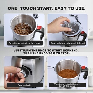 Foto 6 | Foto 6 | Molinillo De Especias Y Nueces Molinillo Eléctrico De Especias Con 3 Cuchillas De Acero Inoxidable 1 Filtro Y 1 Cepillo Grind