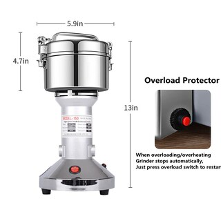 Foto 2 | Foto 2 | Molino De Frijoles De 150 G De Alta Velocidad Eléctrico De Acero Inoxidable Molino De Semillas De Harina Y Nueces Píldora De Tri