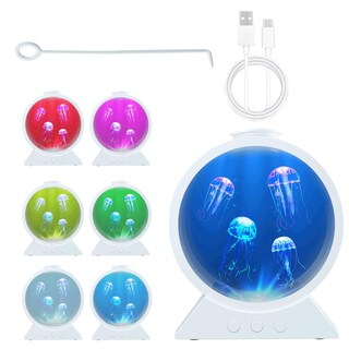 Foto 1 | Foto 1 | Tefola Lámpara De Medusa Flotante Con 4 Medusas Lámpara De Lava 7 Colores Y 2 Modos De Luz 3 Velocidades De Flujo Silenciosa