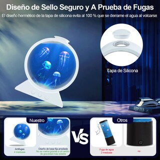 Foto 5 | Foto 5 | Tefola Lámpara De Medusa Flotante Con 4 Medusas Lámpara De Lava 7 Colores Y 2 Modos De Luz 3 Velocidades De Flujo Silenciosa