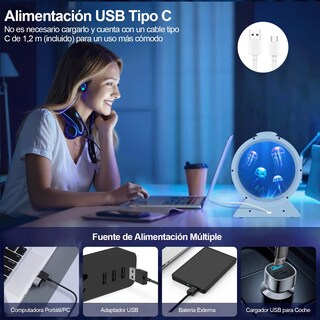 Foto 6 | Foto 6 | Tefola Lámpara De Medusa Flotante Con 4 Medusas Lámpara De Lava 7 Colores Y 2 Modos De Luz 3 Velocidades De Flujo Silenciosa