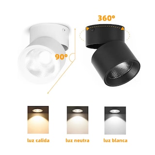 Foto 6 | Foto 6 | Canmeijia Kit 2 Luminario Lamparas De Techo Spot Cob Led Downlight Dirigible Para Sobrepone En Luces De Techo 15w Foco Led Luz