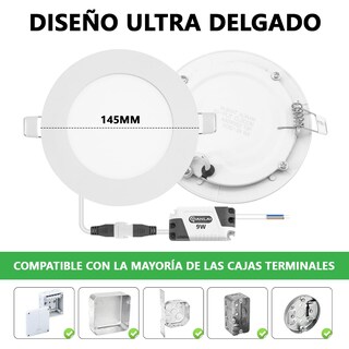 Foto 6 | Foto 6 | Tianlai S26w09a Lampara De Techo Led 9w Lámpara Empotrable Techo Paquete 10 14.5cm 6500k