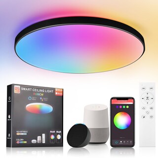 Foto 1 | Foto 1 | Yicale Lampara De Techo Inteligente 24w Lamparas De Techo Alex Negro Luz Inteligente Circular Modo 5 - Rgb 3000k - 6500k 160.