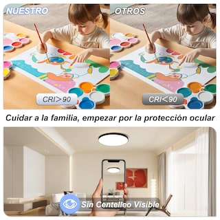 Foto 5 | Foto 5 | Yicale Lampara De Techo Inteligente 24w Lamparas De Techo Alex Negro Luz Inteligente Circular Modo 5 - Rgb 3000k - 6500k 160.