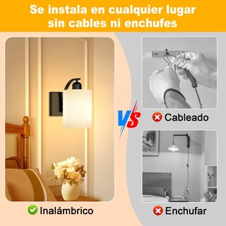 Foto 6 | Foto 6 | Kuaeay Juego De 2 Lámparas De Pared Inalámbricas Con Foco Recargables Luces Led Y Rgb Con Control Remoto Apliques De Pared De
