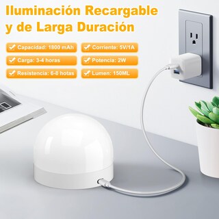 Foto 7 | Foto 7 | Kuaeay Juego De 2 Lámparas De Pared Inalámbricas Con Foco Recargables Luces Led Y Rgb Con Control Remoto Apliques De Pared De