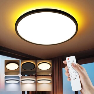 Foto 1 | Foto 1 | Vourtm Lámpara De Techo Led Con Función De Luz De Fondo 2 Modos Y 3 Temperaturas De Color 30cm Lámparas Para Recámara control