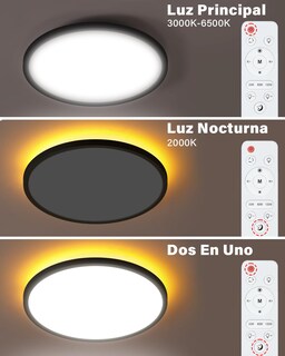 Foto 2 | Foto 2 | Vourtm Lámpara De Techo Led Con Función De Luz De Fondo 2 Modos Y 3 Temperaturas De Color 30cm Lámparas Para Recámara control