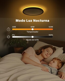 Foto 4 | Foto 4 | Vourtm Lámpara De Techo Led Con Función De Luz De Fondo 2 Modos Y 3 Temperaturas De Color 30cm Lámparas Para Recámara control