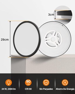 Foto 5 | Foto 5 | Vourtm Lámpara De Techo Led Con Función De Luz De Fondo 2 Modos Y 3 Temperaturas De Color 30cm Lámparas Para Recámara control