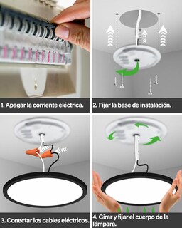 Foto 6 | Foto 6 | Vourtm Lámpara De Techo Led Con Función De Luz De Fondo 2 Modos Y 3 Temperaturas De Color 30cm Lámparas Para Recámara control