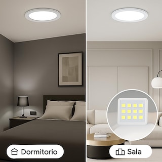 Foto 7 | Foto 7 | Megaluz - Paquete De 4 Lámpara De Techo Plafón Para Interior De Casas Con Luz Led De 18w Y 1260lm 6500k Luz De Día Blanca Ahor