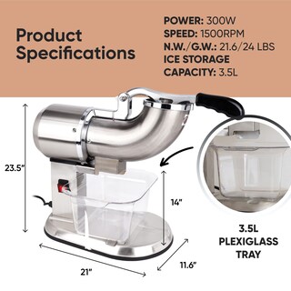 Foto 2 | Foto 2 | Tk Tartle Kitchen Máquina De Afeitar De Hielo Comercial Para Hacer Conos De Nieve De Acero Inoxidable Cuchillas Duales 420 Lib