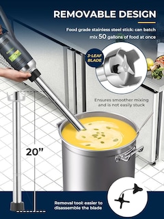 Foto 2 | Foto 2 | Flyseago Licuadora De Inmersión Comercial De Mano Mezcladora De Velocidad Variable De Alta Resistencia 4000-16000 Rpm Con Eje E