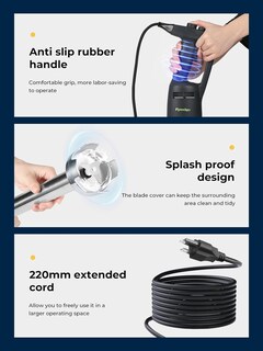 Foto 3 | Foto 3 | Flyseago Licuadora De Inmersión Comercial De Mano Mezcladora De Velocidad Variable De Alta Resistencia 4000-16000 Rpm Con Eje E