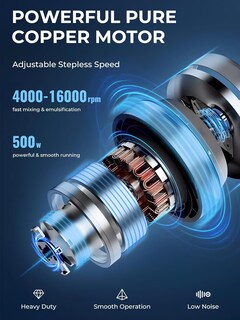 Foto 4 | Foto 4 | Flyseago Licuadora De Inmersión Comercial De Mano Mezcladora De Velocidad Variable De Alta Resistencia 4000-16000 Rpm Con Eje E