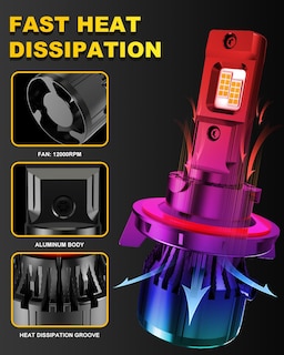 Foto 3 | Foto 3 | Katur H13 Led Bombillas Coche 14000lm 6000k Xenón Blanco Led Kit De Conversión De Bombillas 9008 Hi/lo Faros Delanteros Bombill