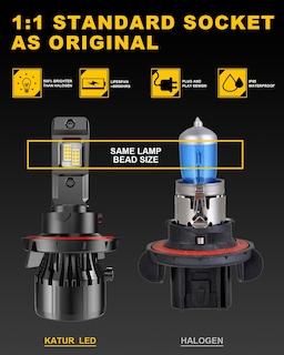 Foto 4 | Foto 4 | Katur H13 Led Bombillas Coche 14000lm 6000k Xenón Blanco Led Kit De Conversión De Bombillas 9008 Hi/lo Faros Delanteros Bombill