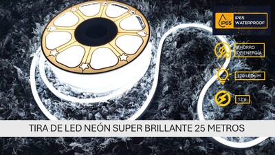 Foto 2 | Foto 2 | Led Neón 25 Metros Tira Flexible (luz Super Brillante Uniforme Una Sola Tira) Blanco Cálido - Blanco Frío (blanco Frío)