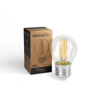 Tecnolite - Foco G45 Globo Led Filamento 4.5 W Luz Suave Cálida Base E27 Atenuable