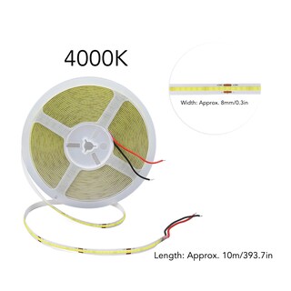 Foto 6 | Foto 6 | Tira De Led Cob Iluminación Uniforme 252 Cuentas De Lámpara Tira De Luz Led Cob 110lm 10m 180 Grados De Iluminación Cortable Pa