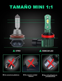 Foto 6 | Foto 6 | Himicar Led H11 H9 H8 600% Luminosidad 30000lm 6500k 280w Csp Chip Led Alta Y Baja Sistema De Iluminación De Automóviles De Alta
