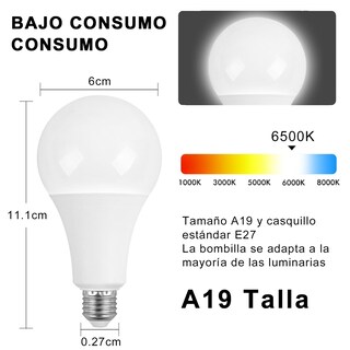 Foto 5 | Foto 5 | Pack De 6 Focos Recargables Para Casa 6500k 9w E27 100-240 Volts 800 Lumens Focos Led Luz Blanca Foco Led De Emergencia P