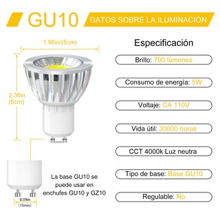 Foto 2 | Foto 2 | Jsxing Bombillas Led Gu10 Foco De Inundación Led Gu10 Base Spotlight 5w (equivalente A Una Bombilla Halógena De 40w) Para Ilumi