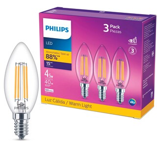 Foto 1 | Foto 1 | Philips Led 3 Focos Vela Luz Cálida 4.5w Base E14 Luz Suave Y Acogedora Con Un Diseño Elegante.
