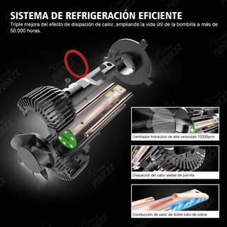 Foto 3 | Foto 3 | Punkzz Focos Led Alta Y Baja Luces 36000lm H4/h13/9004/9007 Canbus kit De Faros Led H4 Para Auto bombillas Led Para Faros Delant