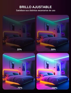 Foto 5 | Foto 5 | Hifiluz Tira De Luz Led Rgb Cob 10m Luz De Tira Regulable Que Cambia De Color Dc24v 576 Leds/m 160lm/w Remoto Bluetooth Tir