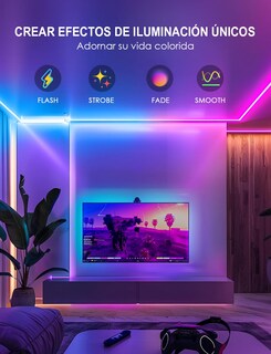 Foto 6 | Foto 6 | Hifiluz Tira De Luz Led Rgb Cob 10m Luz De Tira Regulable Que Cambia De Color Dc24v 576 Leds/m 160lm/w Remoto Bluetooth Tir