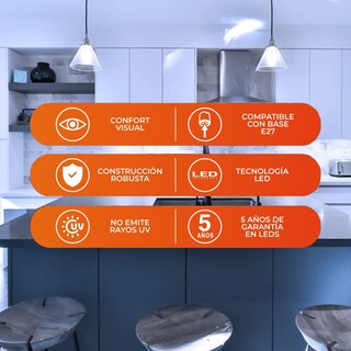 Foto 3 | Foto 3 | Tecnolite - Paquete De 10 Focos Ahorradores Foco Led A19 Color Blanco 5 W Base E27 450 Lumens Luz De Día 6500 K 100 - 240