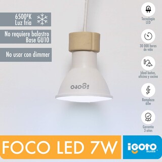 Foto 3 | Foto 3 | Igoto F10307 Foco De Led Dicroico Gu10 Consume 7 W Y Reemplaza 60 W Luz Fría Blanco