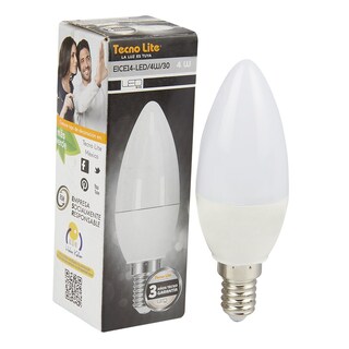 Foto 1 | Foto 1 | Tecnolite - Foco Vela C25 Led 4 W Luz Suave Cálida Base E14 No Atenuable